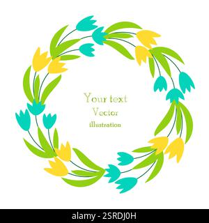 Design con corona floreale Illustrazione Vettoriale