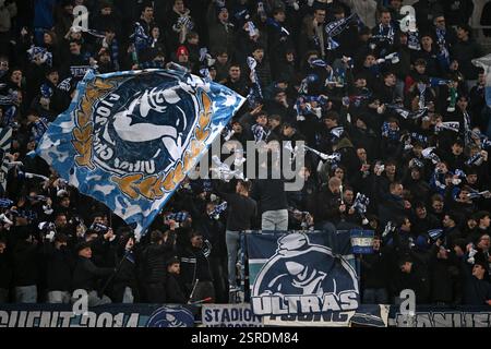 GENT - tifosi del KAA Gent durante la partita di UEFA Europa Conference League tra KAA Gent e Real Betis FC alla KAA Gent Arena il 13 febbraio 2025 a Gand, Belgio. ANP | Hollandse Hoogte | GERRIT VAN KEULEN Foto Stock
