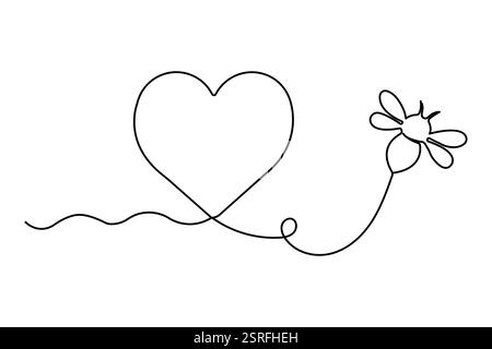 Disegno continuo a una linea e icona vettoriale minimalista Illustrazione Vettoriale