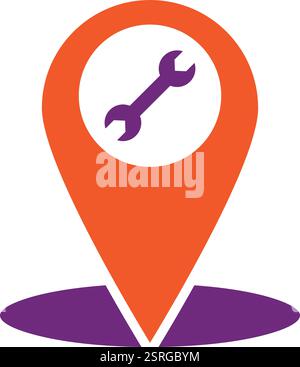 Illustrazione del progetto dell'icona del vettore della sede dell'officina Illustrazione Vettoriale