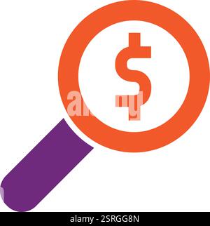 Illustrazione del design dell'icona del vettore di ingrandimento Illustrazione Vettoriale