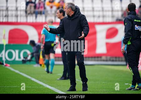 Monza, Italie. 16 febbraio 2025. L'allenatore Marco Gianpaolo (US Lecce) durante la partita di campionato italiano di serie A tra AC Monza e US Lecce il 16 febbraio 2025 allo U-Power Stadium di Monza, Italia. Foto Morgese-Rossini/DPPI credito: DPPI Media/Alamy Live News Foto Stock