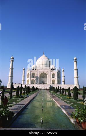Taj mahal settima meraviglia del mondo, Agra, Uttar Pradesh, India, Asia Foto Stock
