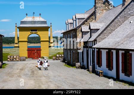 Fortezza del sito nazionale di Louisbourg, città coloniale francese fortificata, isola di Cape Breton, nuova Scozia, Canada Foto Stock