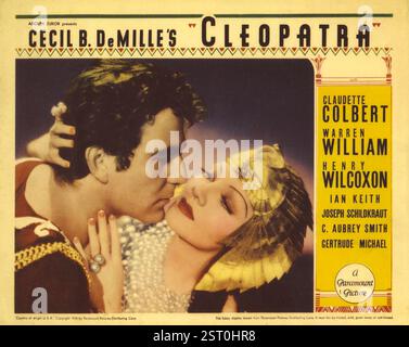 CLEOPATRA [US 1934] HENRY WILCOXON nel ruolo di Marc Antony, CLAUDETTE COLBERT nel ruolo di Cleopatra data: 1934 Foto Stock