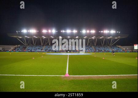 Manchester, Regno Unito. 16 febbraio 2025. Manchester, Inghilterra, domenica 16 febbraio 2025 Pre match shot del Joie Stadium. Manchester City / Liverpool, WSL, Joie Stadium, Manchester, Inghilterra, 16 febbraio 2025 (Sean Walsh/SPP) credito: SPP Sport Press Photo. /Alamy Live News Foto Stock