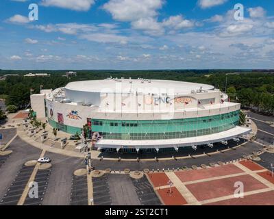 Immagini diurne della PNC Arena, sede dei Carolina Hurricanes e della squadra di pallacanestro dei North Carolina State Mens Foto Stock