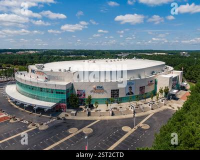 Immagini diurne della PNC Arena, sede dei Carolina Hurricanes e della squadra di pallacanestro dei North Carolina State Mens Foto Stock