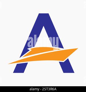 Lettera iniziale concetto del logo di Un'imbarcazione per il modello vettoriale simbolo marinaio Illustrazione Vettoriale