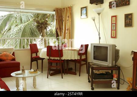 Soggiorno indiano interni moderni, Bombay Mumbai, Maharashtra, India, Asia Foto Stock