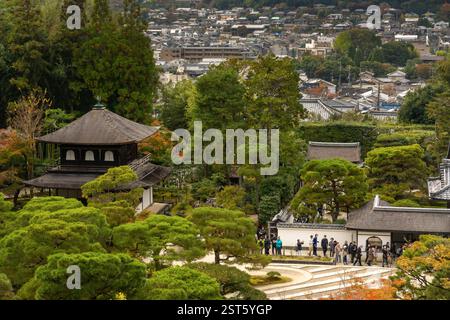 Giardino Ginkakuji e tempio Jishoji a Kyoto in Giappone Foto Stock