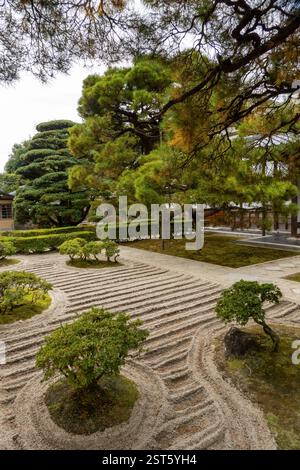 Giardino Ginkakuji e tempio Jishoji a Kyoto in Giappone Foto Stock