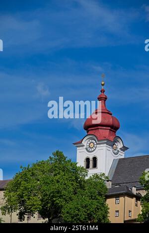 Torre della Chiesa nella città di Saltzburg Austria Foto Stock