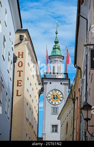Torre della Chiesa nella città di Saltzburg Austria Foto Stock