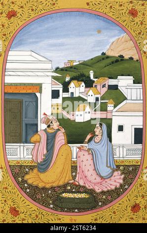 Calendario annuale foto e pittura per un mese indù paush, india Foto Stock
