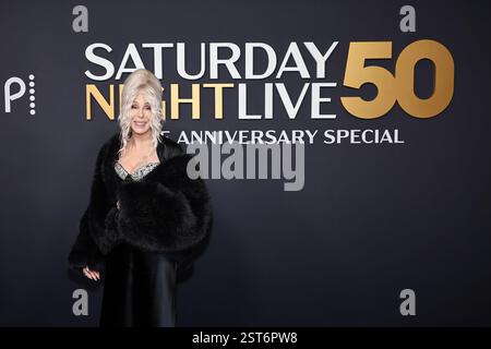New York, Stati Uniti. 16 febbraio 2025. SNL50: IL TAPPETO ROSSO -- nella foto: Cher domenica 16 febbraio 2025 -- (foto di Jamie McCarthy/NBC via Credit: SIPA USA/Alamy Live News Foto Stock