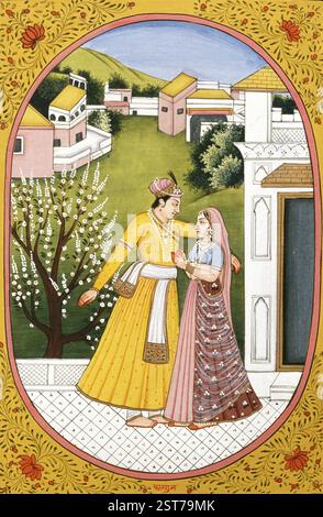 Immagine e pittura del calendario dell'anno per un fagun del mese indù, india Foto Stock
