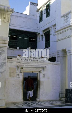 Mahatma gandhi è il luogo di nascita del porbandar a gujarat, India, Asia Foto Stock