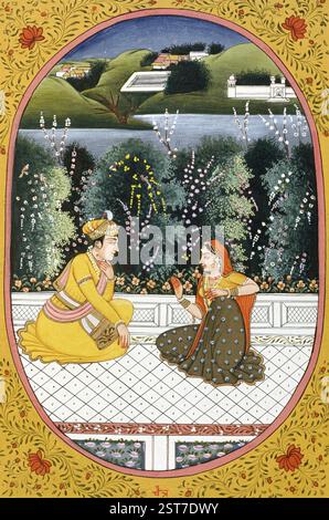 Calendario annuale foto e pittura per un mese indù chaitra, india Foto Stock