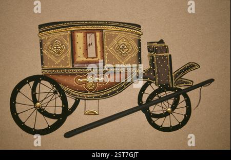Pittura del carro dei cavalli, india Foto Stock