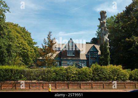 La casa storica di Isaac Bell House e National Historic Landmark al 70 di Perry Street a Newport, Rhode Island, Stati Uniti Foto Stock
