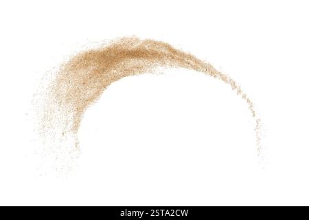 Vortice di sabbia isolato su sfondo bianco. Vista dall'alto Foto Stock