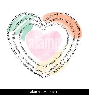 Vettore International Women's Day, vettore Happy Women's Day, vettore di acquerelli per donne Illustrazione Vettoriale