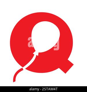 Lettera iniziale Q simbolo bollatura per bambini Illustrazione Vettoriale
