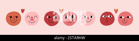 Adesivi simpatici e divertenti Illustrazione Vettoriale