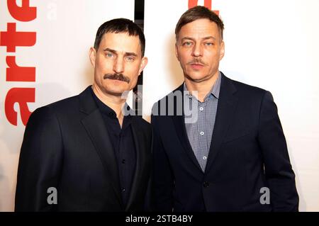 Clemens Schick und Tom Wlaschiha beim ARTE Empfang im Rahmen der Berlinale 2025 in der Akademie der Künste am Pariser Platz. Berlino, 17.02.2025 *** Clemens Schick e Tom Wlaschiha all'ARTE Reception come parte della Berlinale 2025 presso l'Akademie der Künste su Pariser Platz Berlino, 17 02 2025 foto:XJ.xKnowlesx/xFuturexImagex arte 5219 Foto Stock