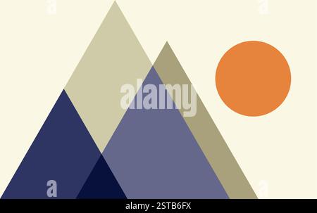 illustrazione del vettore di sfondo astratto geometrico di alta montagna. design artistico di montagna Illustrazione Vettoriale