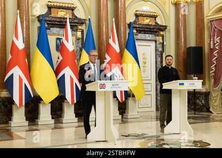 KIEV, UCRAINA - 16 gennaio 2025 - il primo ministro britannico Keir Starmer incontra Volodymyr Zelenskyy presidente dell'Ucraina durante una visita a Kiev, Ucraina - Foto Stock
