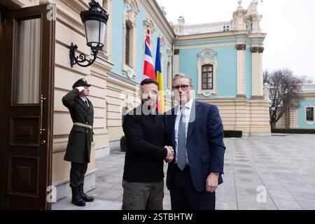 KIEV, UCRAINA - 16 gennaio 2025 - il primo ministro britannico Keir Starmer incontra Volodymyr Zelenskyy presidente dell'Ucraina durante una visita a Kiev, Ucraina - Foto Stock