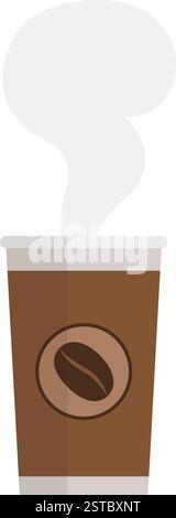 Tazza di caffè da asporto fresca con vapore, isolata Illustrazione Vettoriale