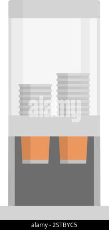 Portabicchieri di carta isolato su sfondo bianco, bar e attrezzature da caffè Illustrazione Vettoriale