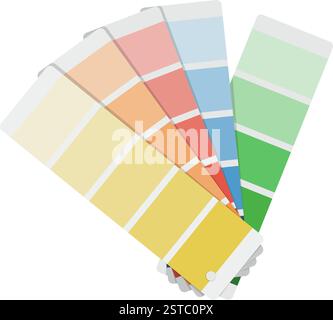 Campioni di colore guide della tavolozza per progettisti, campioni di colore e sfumature, isolate su sfondo bianco Illustrazione Vettoriale