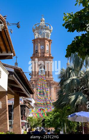 Puerto Vallarta, Messico - 15 gennaio 2025: Chiesa di nostra Signora di Guadalupe nella città vecchia di Puerto Vallarta Foto Stock