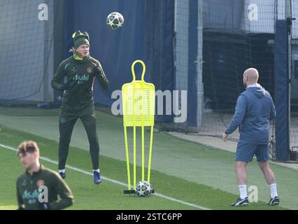 Erling Haaland del Manchester City durante una sessione di allenamento presso la City Football Academy di Manchester. Data foto: Martedì 18 febbraio 2025. Foto Stock