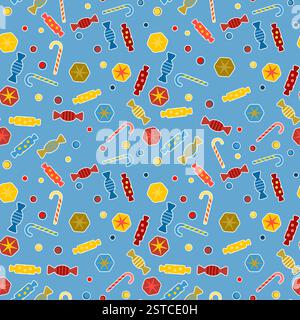 Schema astratto - caramelle su sfondo blu Foto Stock
