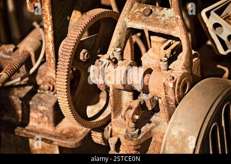 Meccanismo di metallo arrugginito Foto Stock