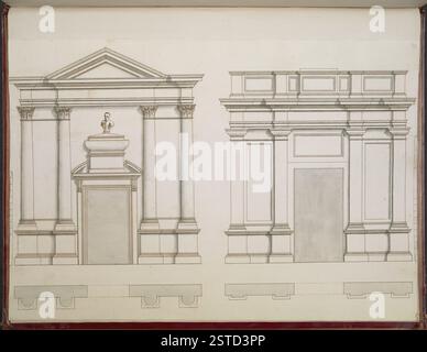 Una pagina della King's Topographical Collection della British Library che raffigura le principali vedute di Venezia, concentrandosi sulla sua architettura distinta e i suoi monumenti storici. Foto Stock