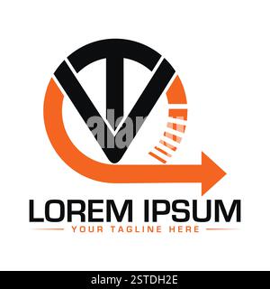 Design del logo TV Letter Illustrazione Vettoriale