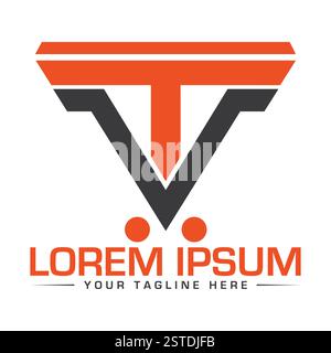 Design del logo TV Letter Illustrazione Vettoriale