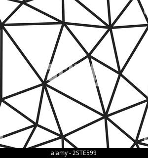 Design dello sfondo a triangoli. Grandi dimensioni dei triangoli. Spessore delle linee normali. Modello ripetibile. Illustrazione vettoriale continua. Illustrazione Vettoriale