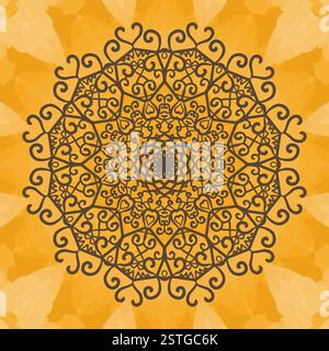 Stampa sfondo Mandala. Vintage elemento decorativo su seamless texture. Disegnata a mano sullo sfondo. Foto Stock