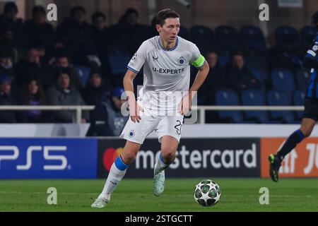Bergamo, Italia, 18 febbraio 2025. Hans Vanaken del Brugge durante la partita di Champions League tra Atalanta e Club Brugge allo Stadio Gewiss il 18 febbraio 2025 a Bergamo. Crediti: Stefano Nicoli/Speed Media/Alamy Live News Foto Stock