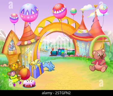 Fiaba Arch nell infanzia Road Foto Stock