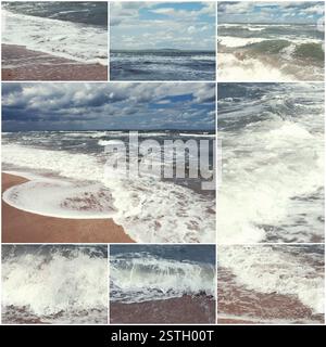 Collage di estate la spiaggia e il mare sono le immagini. Estate Natura tonica set di immagini Foto Stock