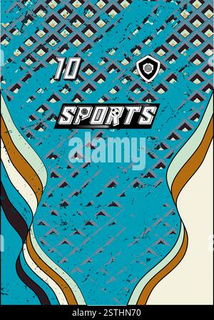 Maglia sportiva Design moderno Atletico calcio pallacanestro calcio Esports Abstract geometrico minimalista alla moda motivi vivaci colori Illustrazione Vettoriale