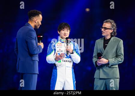 Londra, Regno Unito, 18 febbraio 2025, TSUNODA Yuki (jap), VISA Cash App Racing Bulls F1 Team VCARB02, ritratto durante la F1 75 Live all'evento di lancio della stagione O2, F1 2025, il 18 febbraio 2025 a Londra, Regno Unito Foto Stock